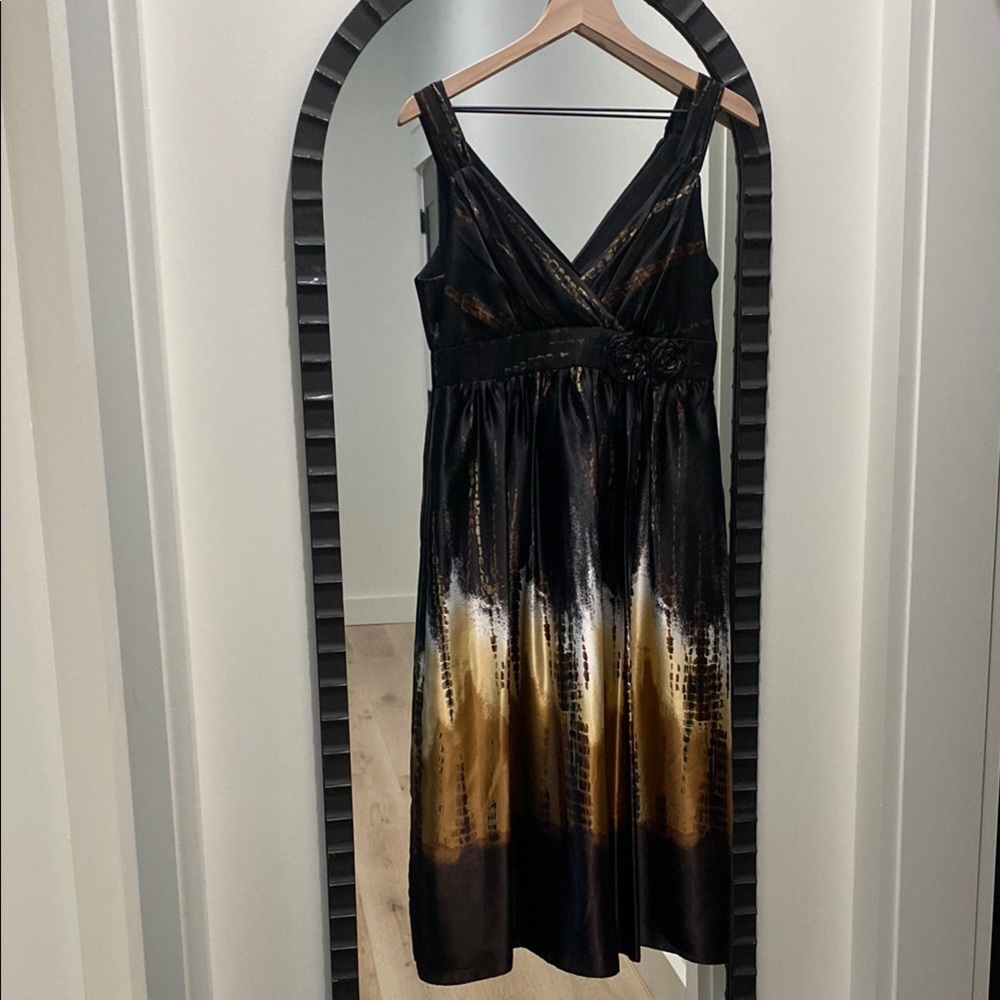 Black Gold MIDI Empire Dress